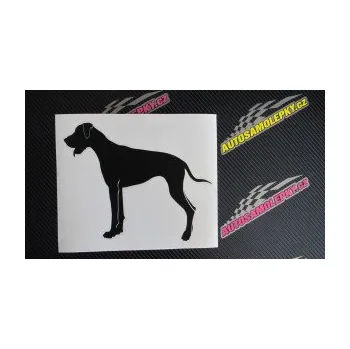 Polep vozidla SAMOLEPKA Pes 086 levá Doga (17 - šedá) NA AUTO, NÁLEPKA, FÓLIE, POLEP, TUNING, VLASTNÍ TEXT, TISK, AUTOSAMOLEPKY.cz, POLEPY, OBRÁZEK, LOGO, SAMOLEPKY