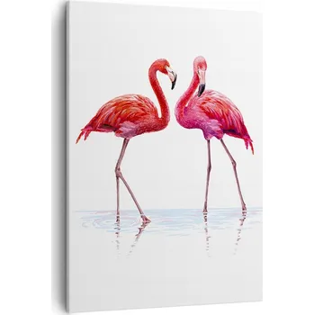 Obraz Obraz na plátně do obývacího pokoje ložnice 50x70 plameňáci obrazy na zeď canvas