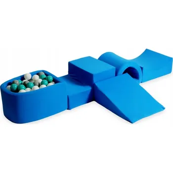 Hra na zahradu Pěnové dětské hřiště tunel, bazének s míčky modrý