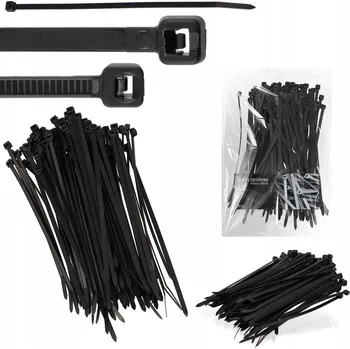 Stahovací páska 100x STAHOVACÍ PÁSKY Kabelové Zdrhovací 4,8 x 200 mm Silné UV Tryty GR