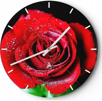 Hodiny Velké nástěnné hodiny 40x40 Květiny Skleněné hodiny Kulatý Tiché