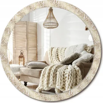 Zrcadlo Dekorativní závěsné zrcadlo s potiskem Kompozice art deco Velké, průměr 100 cm