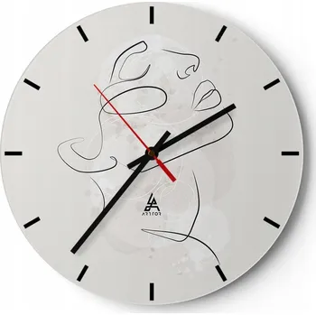Hodiny Nástěnné hodiny do kuchyně 30x30 Žena Skleněné hodiny do obýváku Loft Tiché