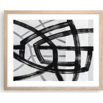 Obraz Obraz plakát na zeď v rámu světlý dub 50x40 čáry foto do obýváku