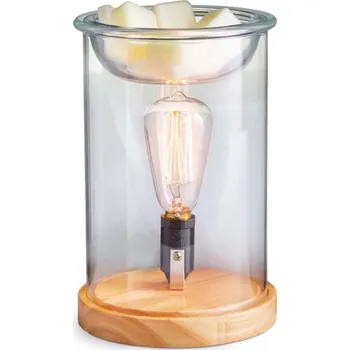 Aroma lampa Candle Warmers Wood/Glass elektrická svítící aroma lampa Vintage Bulb Illumination