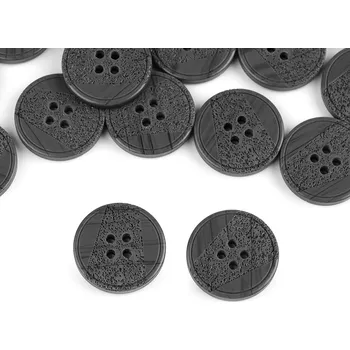 Galanterie Knoflík laser šedý 23mm (Knoflík plastový šedý 23mm)