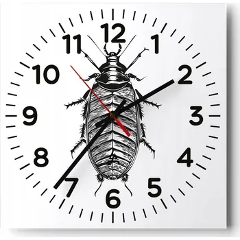 Hodiny Nástěnné hodiny do obýváku 40x40 Hmyz Tiché Skleněné hodiny Stylové