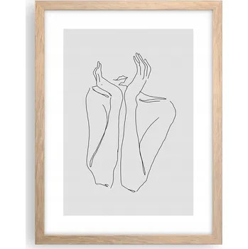 Obraz Obraz plakát v rámu světlý dub do obýváku 30x40 žena plakáty na zeď