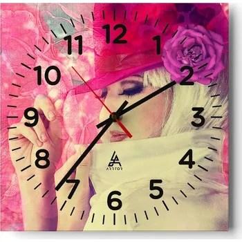 Hodiny Nástěnné hodiny do obýváku 40x40 Žena Bezhluké hodiny na skle Tiché