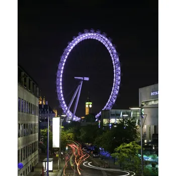 Obraz Plakát Londýnské oko v noci bez rámu 40 x 50 cm