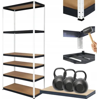 Dílenský regál Kovový regál skladový stojan HELIOS 196x75x35cm 6 polic x 350kg ZÁTĚŽOVÝ POLSKÝ