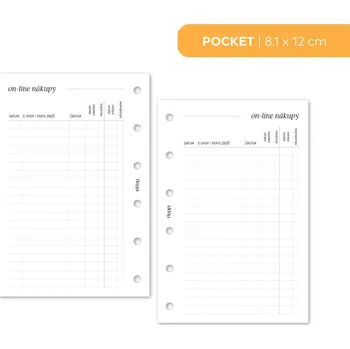 Kancelář Fleppi Náplň do diáře - On-line nákupy Vyberte velikost náplně: Pocket