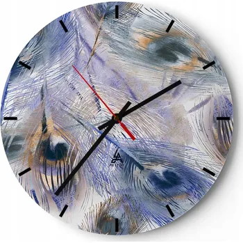 Hodiny Velké nástěnné hodiny 40x40 Abstrakce Skleněné hodiny Kulatý Tiché