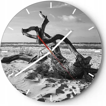 Hodiny Nástěnné hodiny do kuchyně 30x30 Pláž Skleněné hodiny do obýváku Loft Tiché