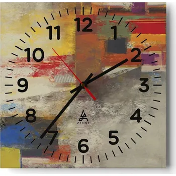 Hodiny Nástěnné hodiny do obýváku 40x40 Abstrakce Tiché hodiny Skleněné hodiny Bez hlučnosti