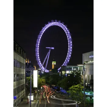 Obraz Plakát Londýnské oko v noci bez rámu 30 x 40 cm