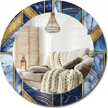 Zrcadlo Zrcadlo s potiskem do koupelny, kuchyně, předsíně. Moderní mramor, průměr 60 cm.