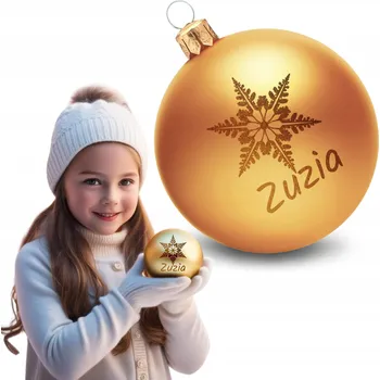 Vánoční dekorace VÁNOČNÍ KOULE SKLENĚNÁ na vánoční stromeček se JMÉNEM vánoční ozdoba DÁREK