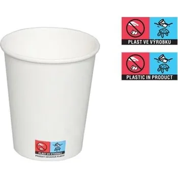 Jednorázové nádobí Jednorázové kelímky papír. bílé,200ml, 1000ks