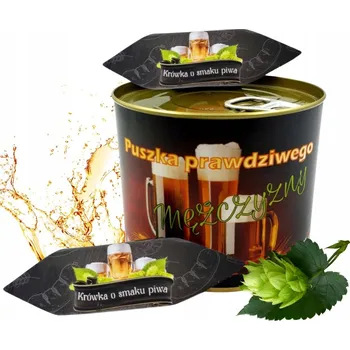 Žertovný předmět PLECHOVKA bonbóny krówki PIVO DÁREK ke Dni Mužů Valentýnu Pro Muže Dárek pivo