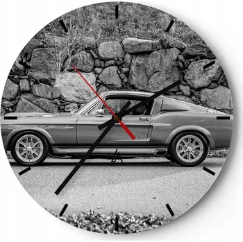 Hodiny Nástěnné hodiny do kuchyně 30x30 Auto Skleněné hodiny do obýváku Loft Tiché