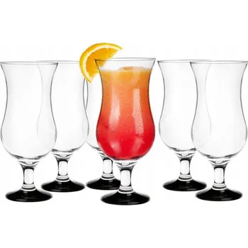Sklenice Koktejlové Skleničky AzaliaDesign s černým dnem, bezbarvé, 420ml, 6 ks