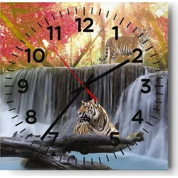 Hodiny Nástěnné hodiny do obýváku 40x40 Krajina Bezhluczne Skleněné hodiny Tiché