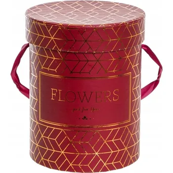 Dárková krabička Krabička - Flower box - bordová barva