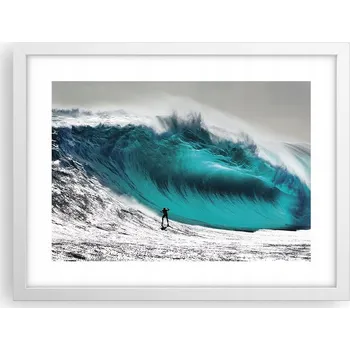 Obraz Obraz plakát v bílém rámu do obýváku 40x30 surfing foto plakáty na zeď