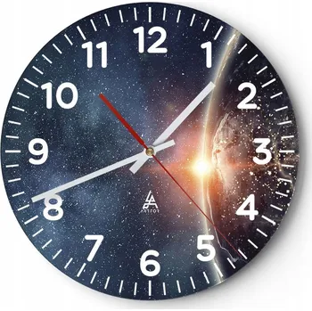 Hodiny Kuchyňské nástěnné hodiny 30x30 Kosmos Moderní skleněné hodiny do obýváku Tiché