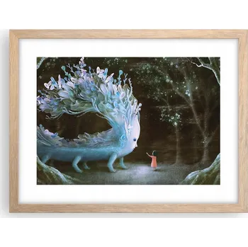 Obraz Obraz plakát v rámu světlý dub do obýváku 40x30 abstrakce foto na zeď