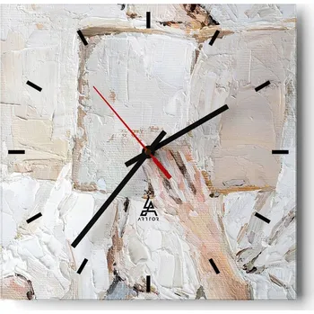 Hodiny Velké nástěnné hodiny 40x40 cm Umělecké skleněné hodiny Čtvercové Tiché