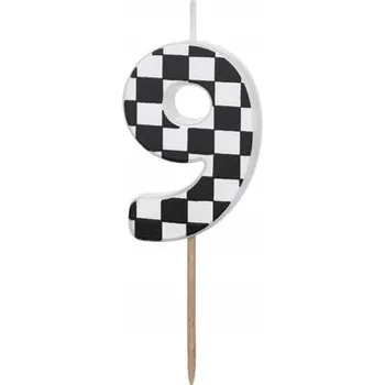 Narozeninová svíčka Číslice 9, 5,5 cm, mix barev