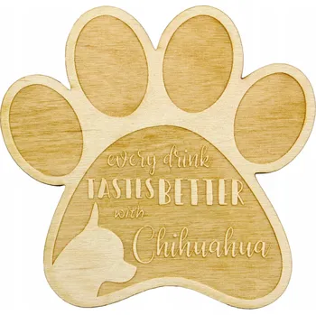 Obraz Čivava krátkosrstá gravírované podložky pod hrnek se psem, 4 kusy