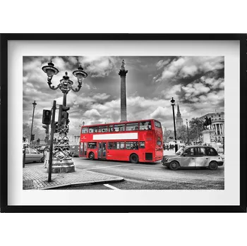 Obraz Dekorativní nástěnný obraz v rámu s grafikou Londýnský život, 70x50 cm