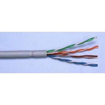 Síťový kabel KLEXI65504A - Kabel LEXI Cat 5e UTP PVC šedý-drát (Eca)