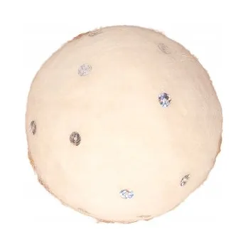 Vánoční dekorace Filcová vánoční koule se stříbrnými kolečky 8 cm