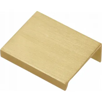 Nábytkové kování Nábytková úchytka GTV HEXI, rozteč 32 mm, délka 50 mm, hliník, světlá kartáčovaná mosaz