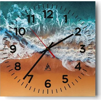 Hodiny Nástěnné hodiny do obýváku 40x40 Krajina Bezhluczne Skleněné hodiny Tiché