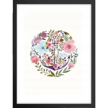 Obraz Obraz plakát v černém rámu do obýváku 30x40 kotva foto plakáty na zeď