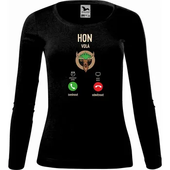 Dámské tričko DOBRÝ TRIKO Dámské bavlněné triko Hon volá Velikost: 3XL, Barva: Černá