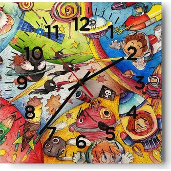 Hodiny Kuchyňské nástěnné hodiny 30x30 Pro děti Skleněné hodiny do obýváku Moderní Tiché