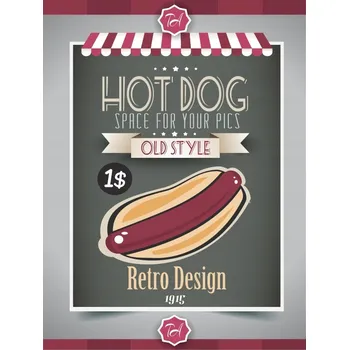 Obraz Cedule Hot Dog - Old Style
