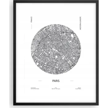 Obraz Foto obraz, plakát na zeď v černém rámu 40x50 mapa, plakáty do obýváku