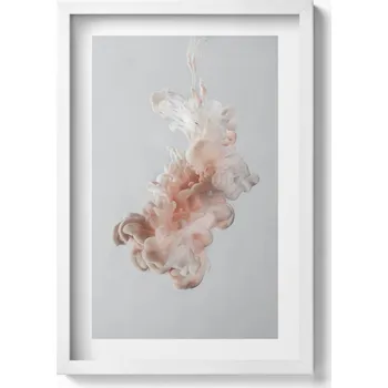 Obraz Obraz s rámem a grafikou na zeď Abstrakce béžový inkoust ve vodě 40x60 cm