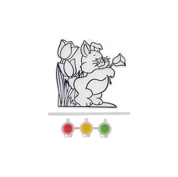 Velikonoční dekorace Vícebarevný sklo zajíc 1 ks