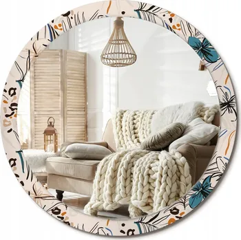 Zrcadlo Zrcadlo nástěnné s ozdobným rámem XXL 100 cm Květiny se vzorem džungle