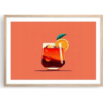 Obraz Plakát v rámu světlý dub do obýváku ložnice 70x50 koktejl moderní obraz