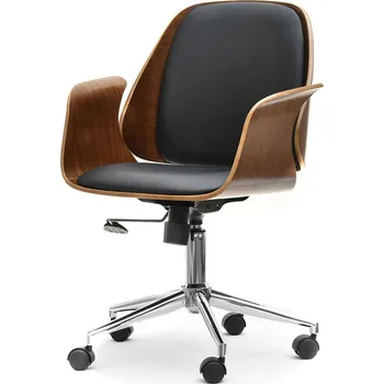 Křeslo Mebel Partner Enrique (ořech tmavý + chromová)