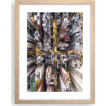 Obraz Obraz plakát v rámu světlý dub do obýváku 30x40 město plakáty na zeď